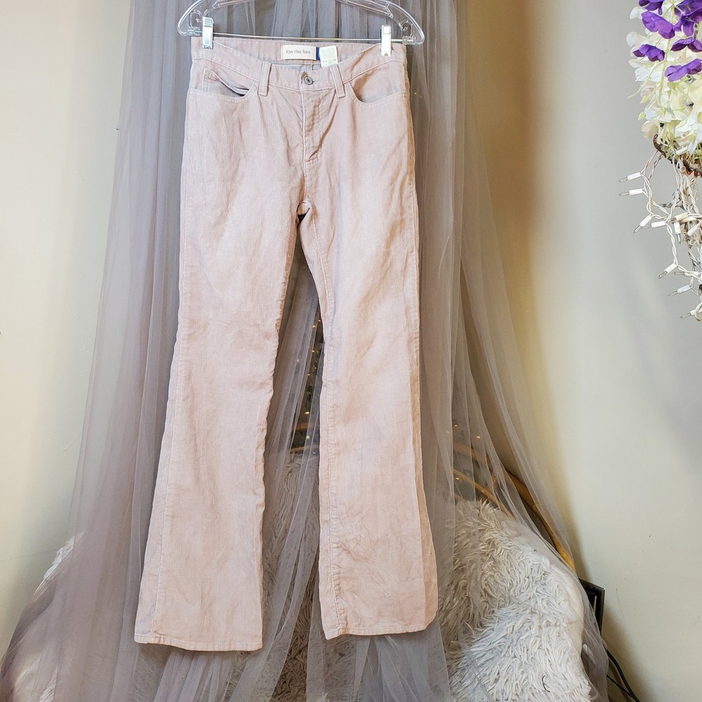 Vintage Y2K Corduroy Flare Pants Gap Bohemian Low Rise 30x32 Long Size 6 Hippie